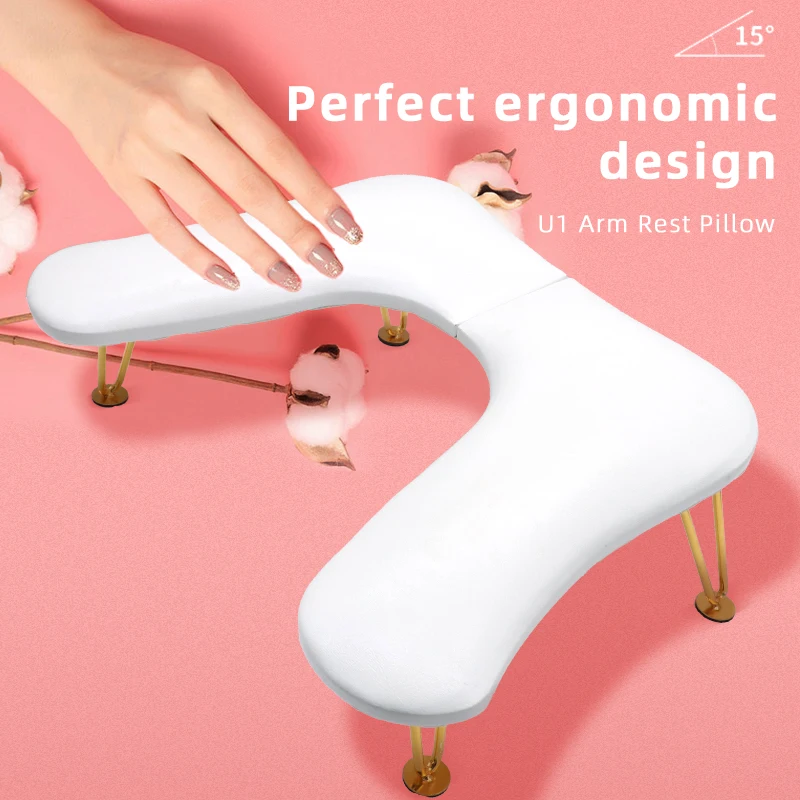 New Design high quality Soft Detachable Nail Armrest Pillow Leather Handrest for Nail Table