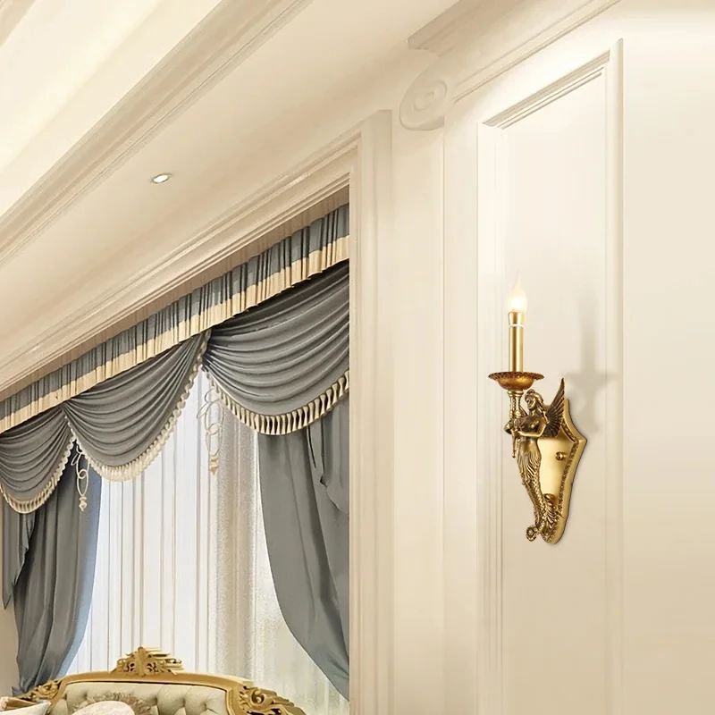 Solid Brass - Made French Single Wall Lamp, Night - Friendly Luxury Wall Light For Hallway And Stairs