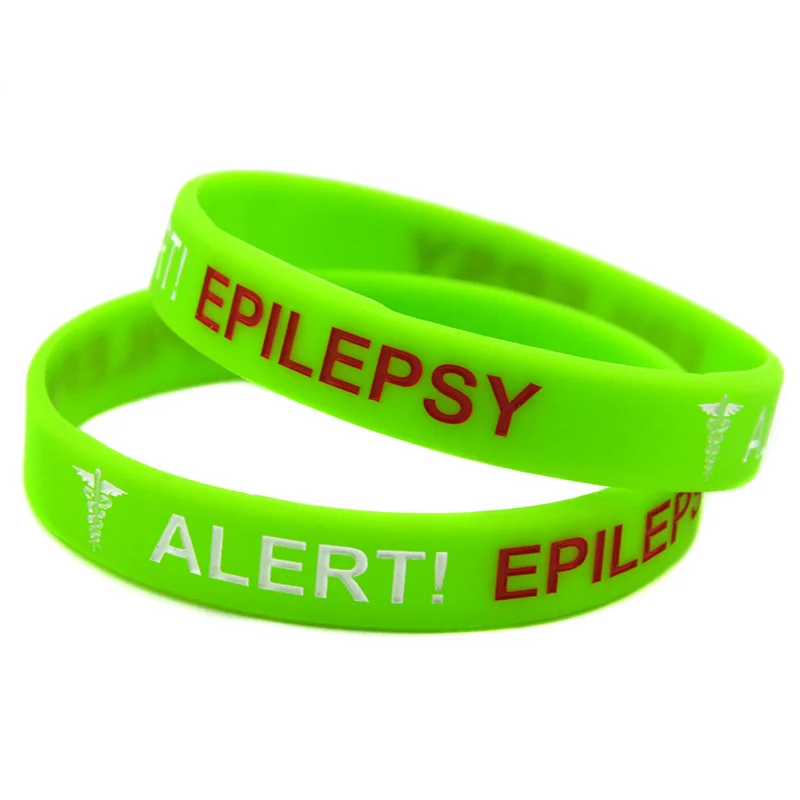 50 Stück Alarm-Epilepsie-Silikon-Armband für Erwachsene, medizinisches Armband für den Notfall, 4 Farben – Detail 4