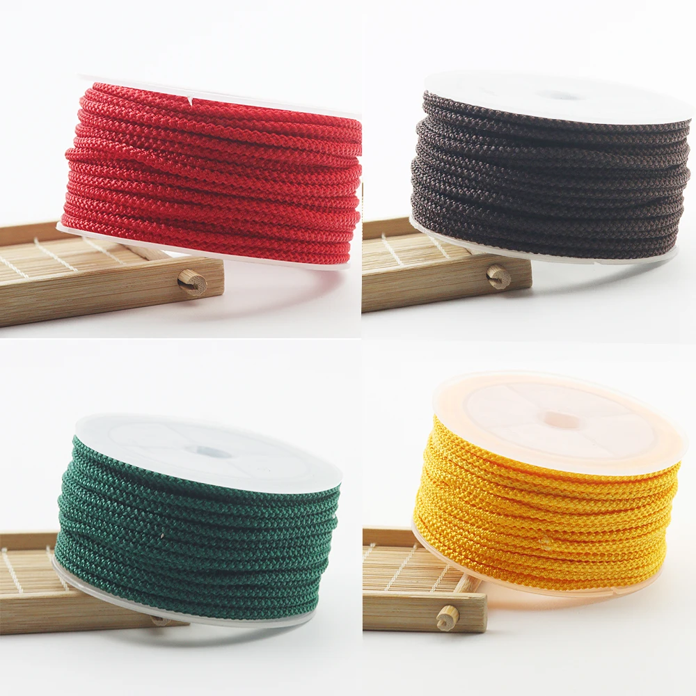 2/4M 3MM High-Grade Pineapple Rope Hand-Woven Cord DIY Necklace Pendant Lanyard Free Woven Non-Elastic Wear-Resistant Cord