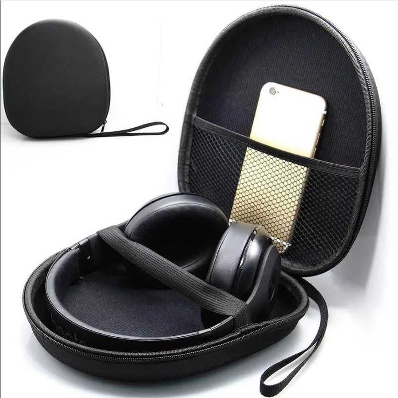 Image of Kopfhörer-Tragetasche Stoßfeste Headset-Tasche Geräumiger Handtaschen-Kopfhörerbehälter Firmen-Reisezubehör Schwarz
