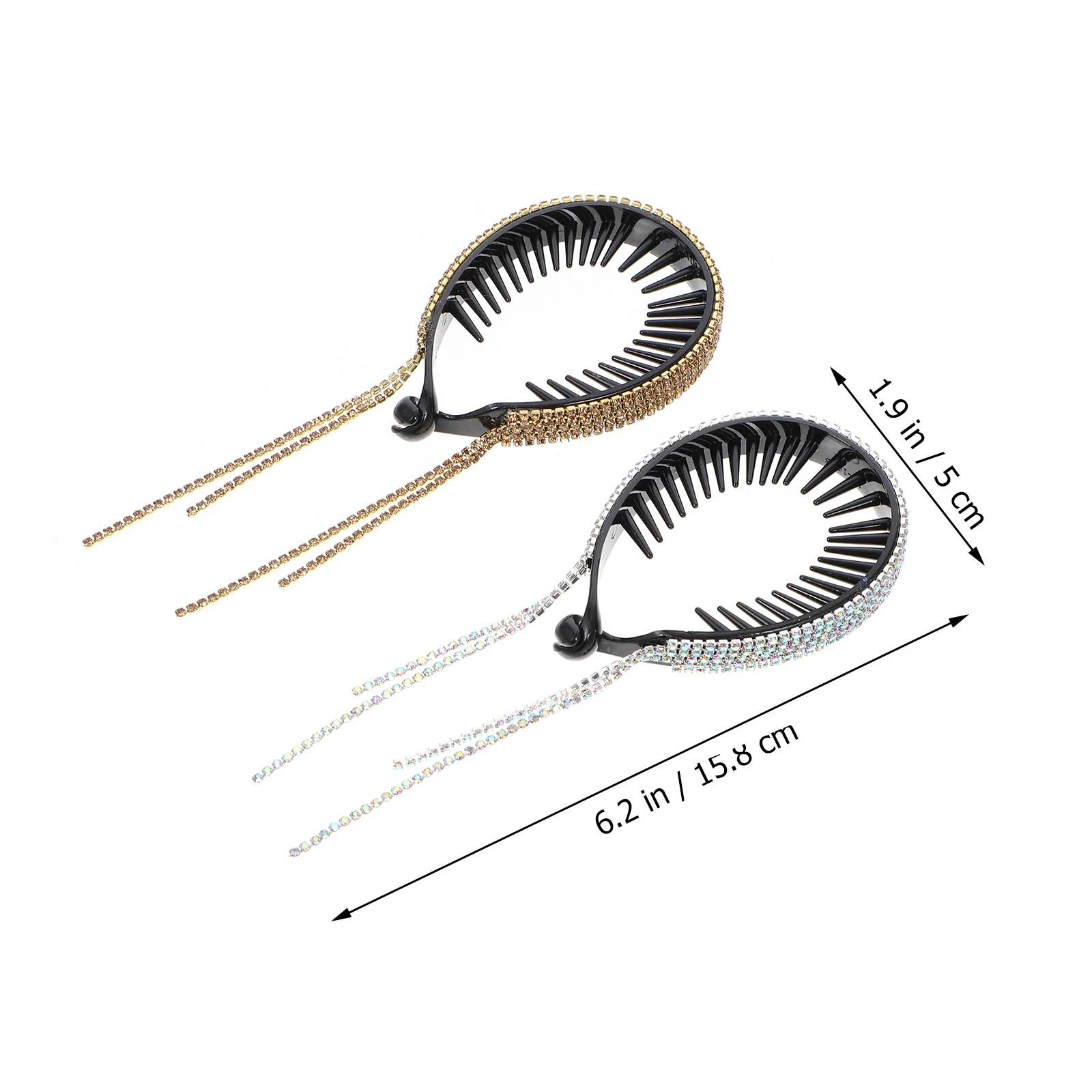 

4 Pcs Hairpin Rhinestone Clip Tassel ABS Bun Claw Accessories Expandable Women Hairstyle Practical Durable Hair Care