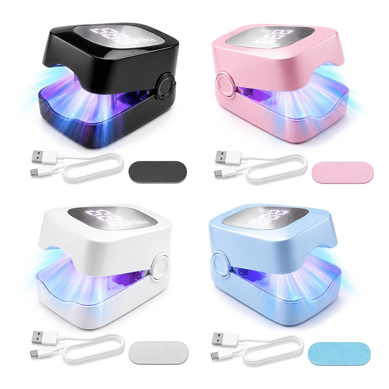 Nail Fungus Light Therapy Device And Timer, 400Mah Rechargeable Nail Fungus Treatment Device, Nail Fungus Remover with 460Nm Blue Light And 880Nm Infrared Light for Fingers And Toenails, Includes Nail File