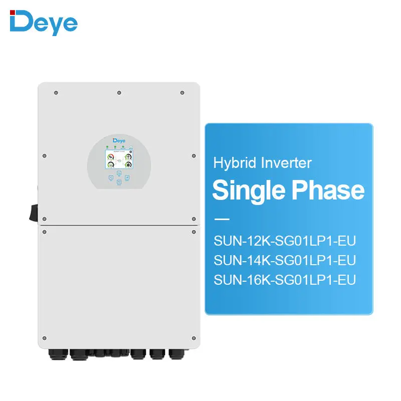 Deye 12kw 14kw 16kw Single Phase Hybrid EU Invertor SUN-12/14/16K-SG01LP1-EU China Factory Solar Power Inverter