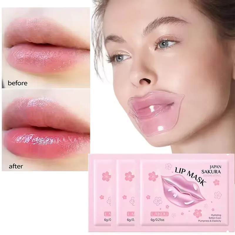 Sakura Hydrating Lip Mask Exfoliating Repairing Relieve Dryness Fades Fine Lines Moisturizing Nourishing Makeup Korean Lips Care