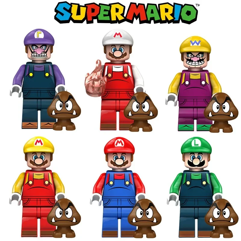 Super Mario Bros Building Toys Figures Dolls DIY Assemble Anime Toy Desk Decoration Cartoon Small Ornaments Creative Accessories