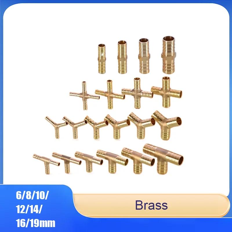 

Brass Pagoda-Head 6/8/10/12/14/16/19mm Straight/Y/T-Type Three-Way Water Pipe Gas Hose Green Connectors