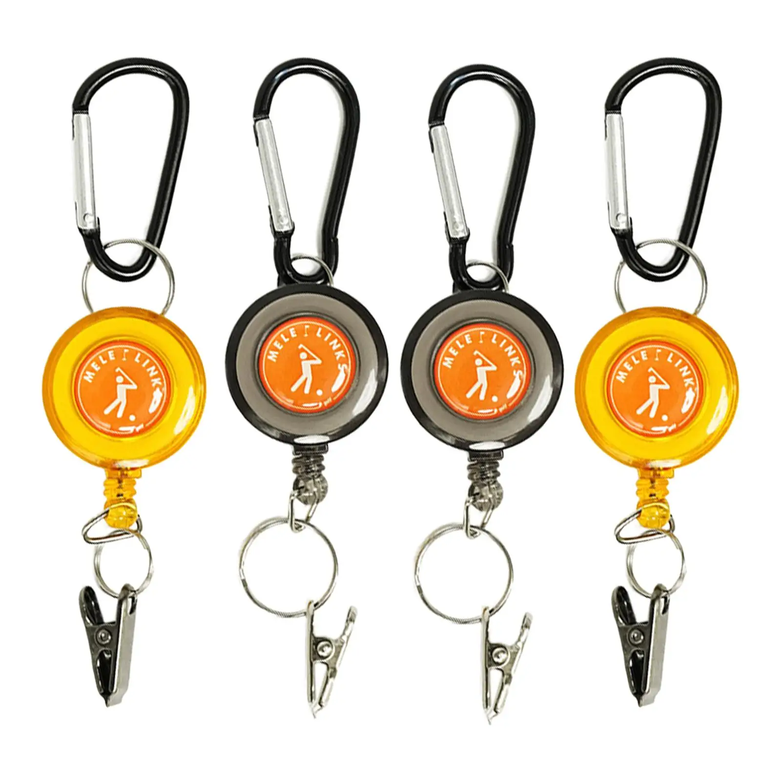 Retractable Badge Holder Golf Gloves Clip with Steel Cord Golf Badge Reel Holder for Camping Outdoor Climbing Golfing Hiking