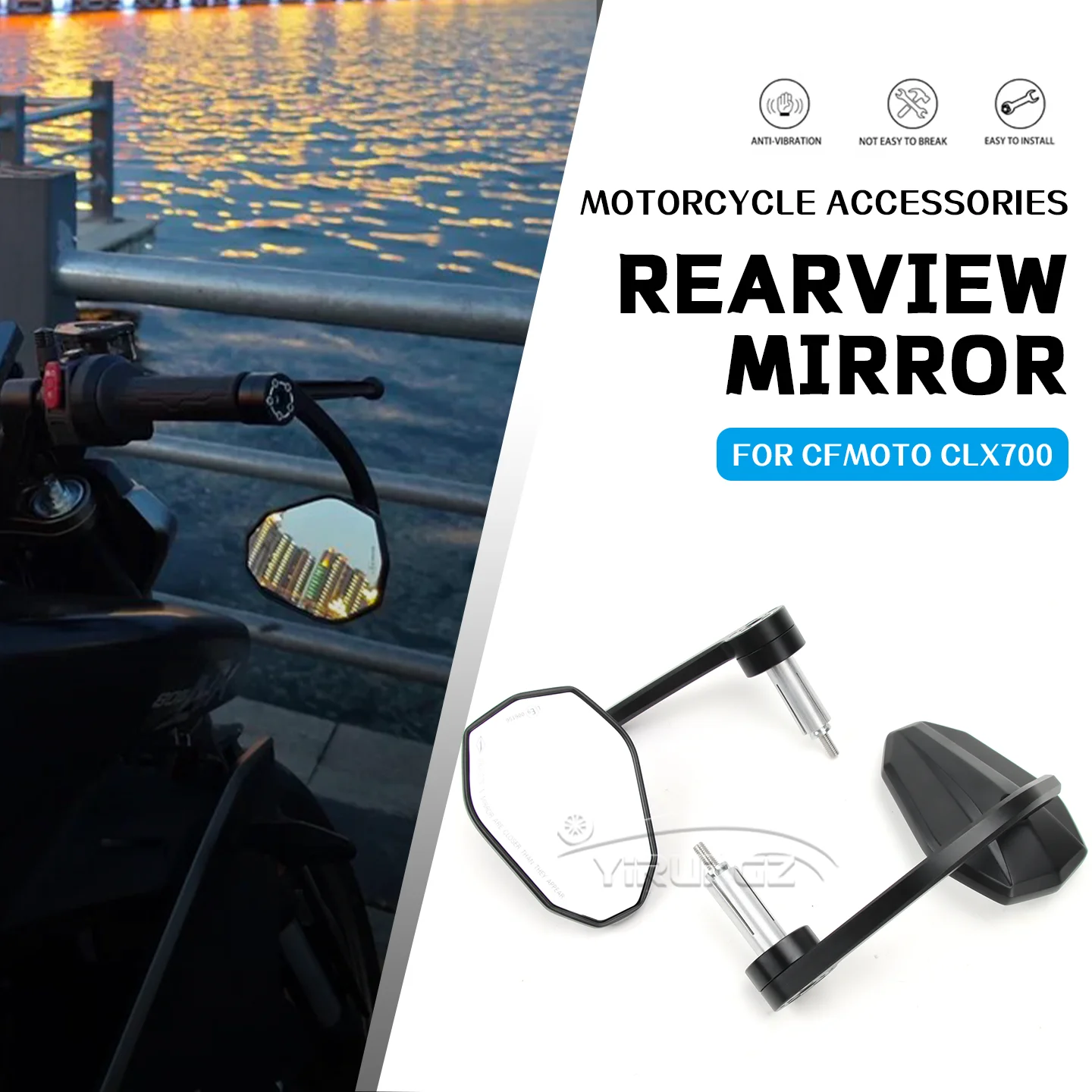 

Motorcycle Bar End Mirror Handlebar End Side Rearview Mirrors Wide Vision For CFMOTO CLX700 CLX700 CLX700 CLX700 CLX 700 CLX 700