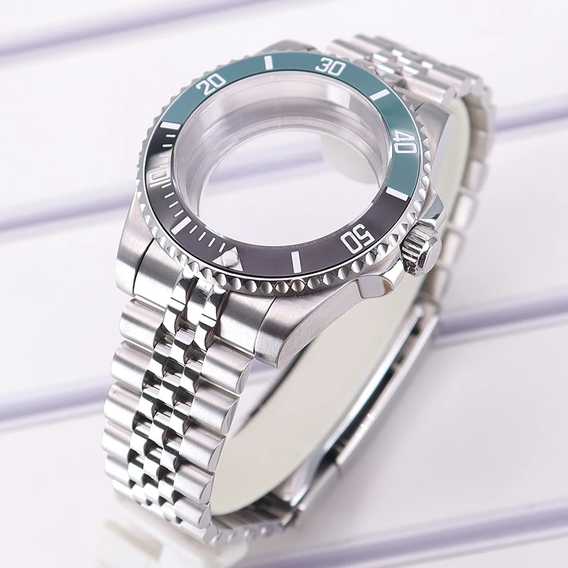 40mm Watch Case 5-link Strap 316L Stainless Steel For Seiko NH34 NH35 NH36/38 Miyota8215 ETA2824 Movement 28.5mm Dial Submariner