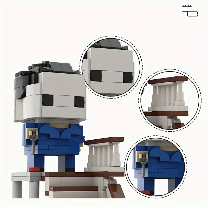 MOC-figura enmascarada de terror, 215 Uds., bloques de construcción, modelo de Pose de acción, juguete coleccionable DIY, Casa Encantada, regalo para fanáticos de adultos