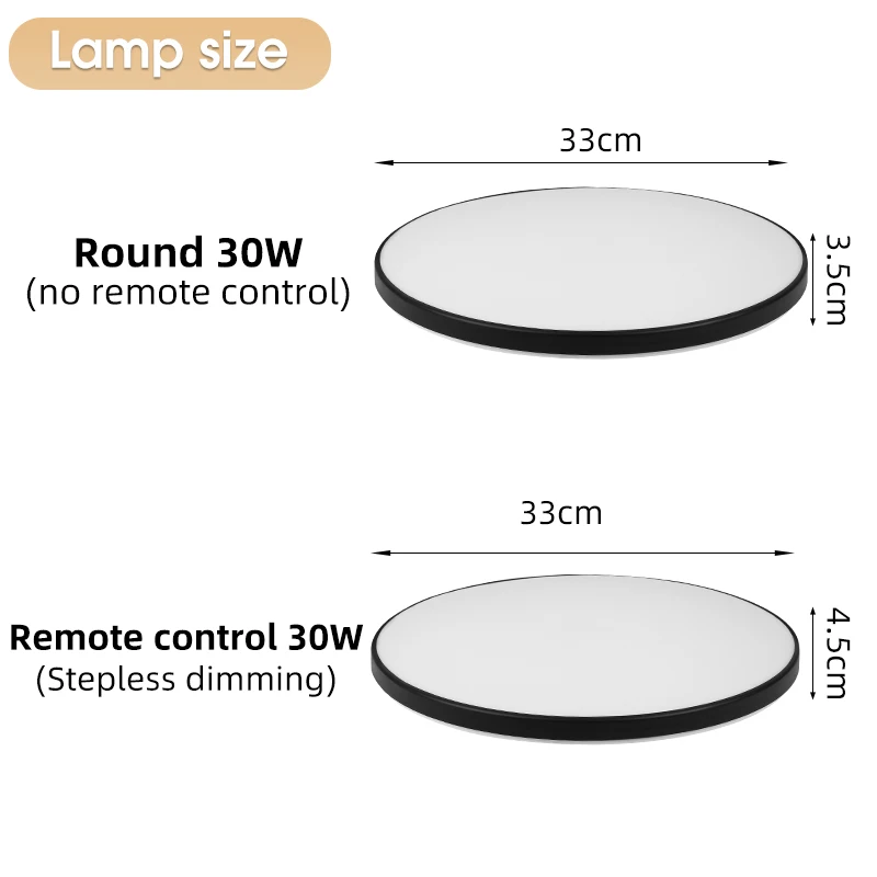 Imagem -02 - Led Stepless Escurecimento Lâmpada do Teto Moderno Luzes de Decoração do Quarto Branco Frio Branco Neutro Sala de Estar Ac85265v 30w