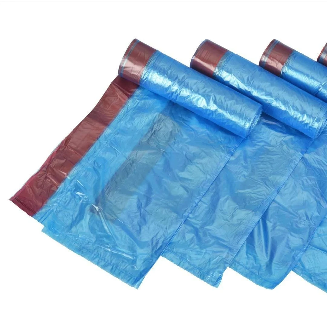 15pcs Automatic Closing Tie on Garbage Bag Bags with Rope Easy Pull Office Cleaning Trash Bags Cleaning Trash Bags Kitchen Tools