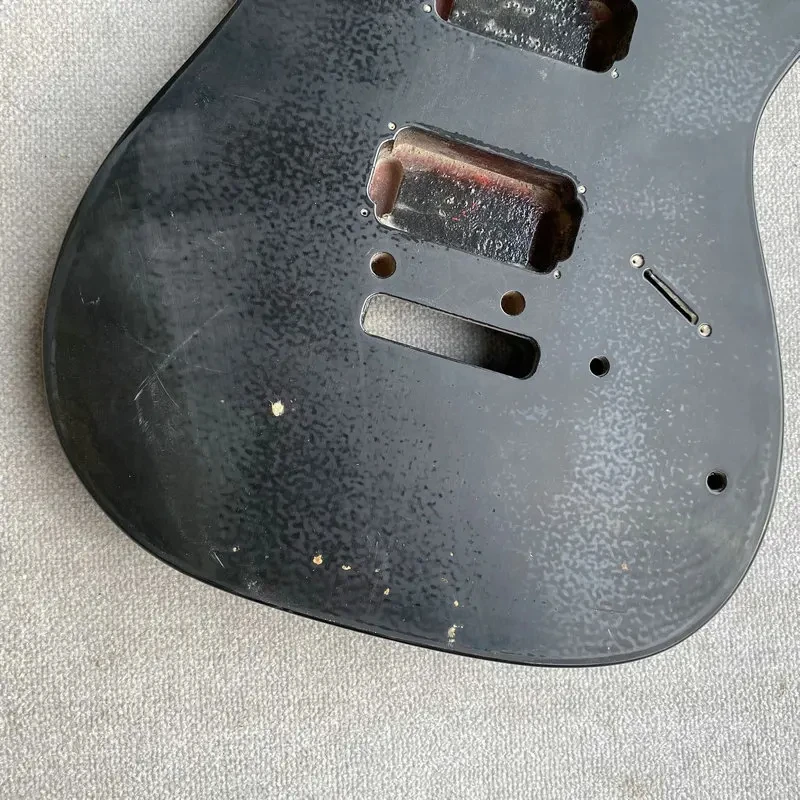 FB005 Custom Order Black Solid Wood 2 Pivots Tremolo Electric Guitar Body HH Pickups Wood &Paint Damage Replace parts