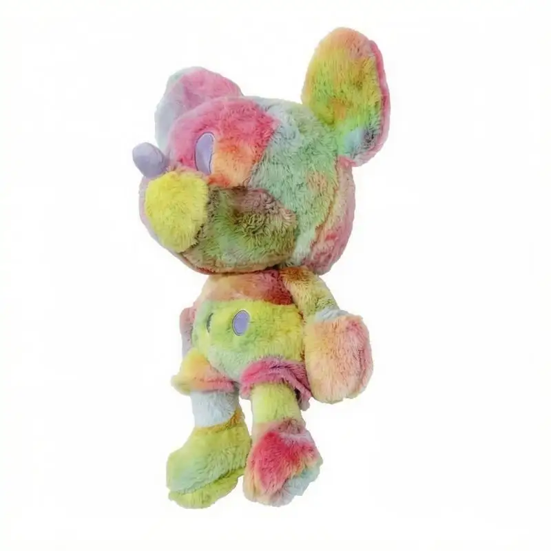 

Новая плюшевая кукла Дисней Микки Маус 43 см, красочная мягкая игрушка с эффектом тай-дай, идеальный подарок для детей и девочек