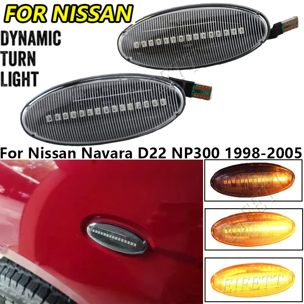 For Nissan FRONTIER NAVARA NP300 D22 1998 1999 2000 2001 2002 2003 2004 2005 Sequential LED Indicator Side Marker Signal Light