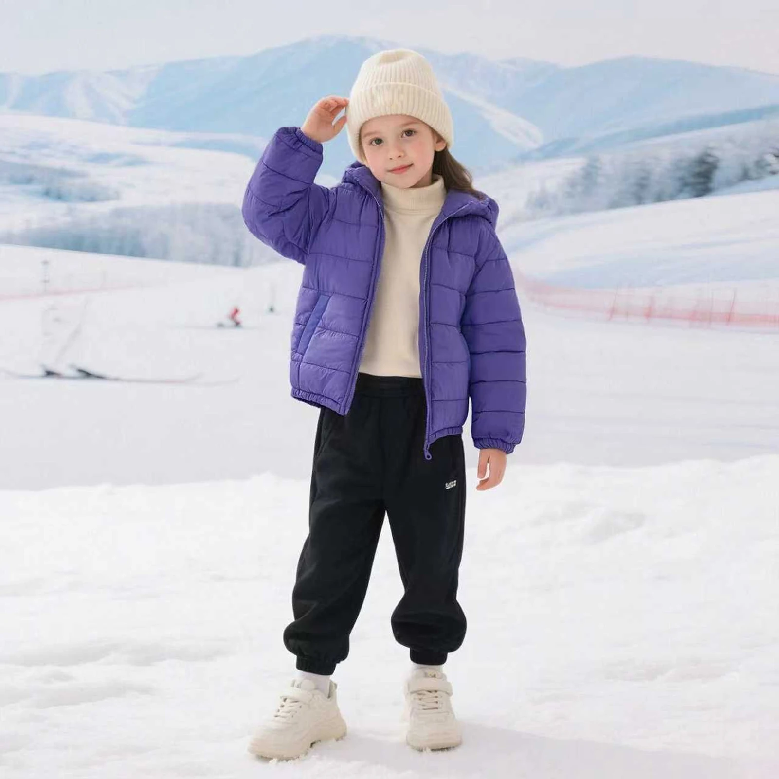 Winter Lightweight Kids Quilted Jackets,Children's Down Cotton Jacket,Solid Color Windproof Boys' Warm Parka,Girls' Puffer Coat