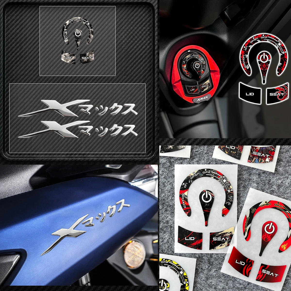 For XMAX300 Xmax 300 Japanese Kanji Edition Logo Emblem 3D Stickers Decor Motorcycle Motor Bike Scooter Body Decals Accessories