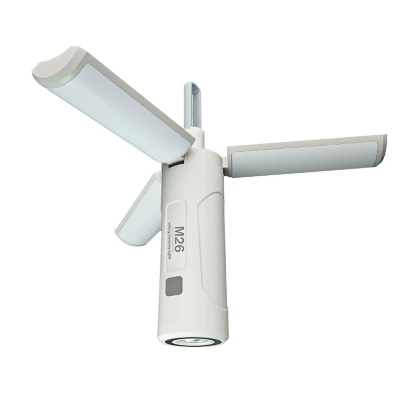 Lanterne de camping pliable en plastique blanc, lampe de poche portable, éclairage extérieur, lumière de tente, 2000mAh