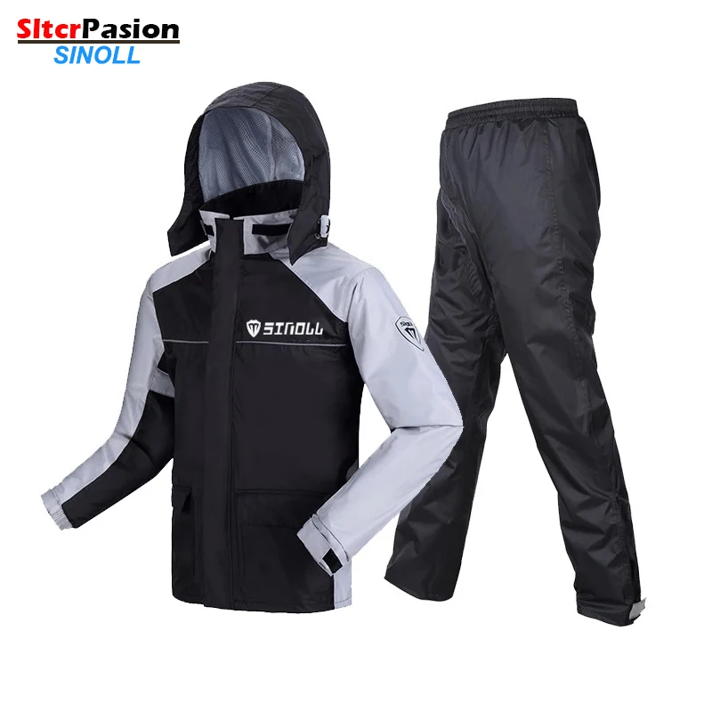 Men's Raincoat For Motorcyclist Motorcycle Raincoat Waterproof Clothes Jackets Pants Set Capa De Chuva Para Motoqueiro Traje