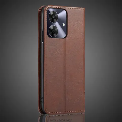 Magnetiskt läderfodral för OPPO Realme Note 60 / Realme Note60 hölster flipfodral plånbok telefonväskor fodral skal 10 best sales k60-fodral - №4