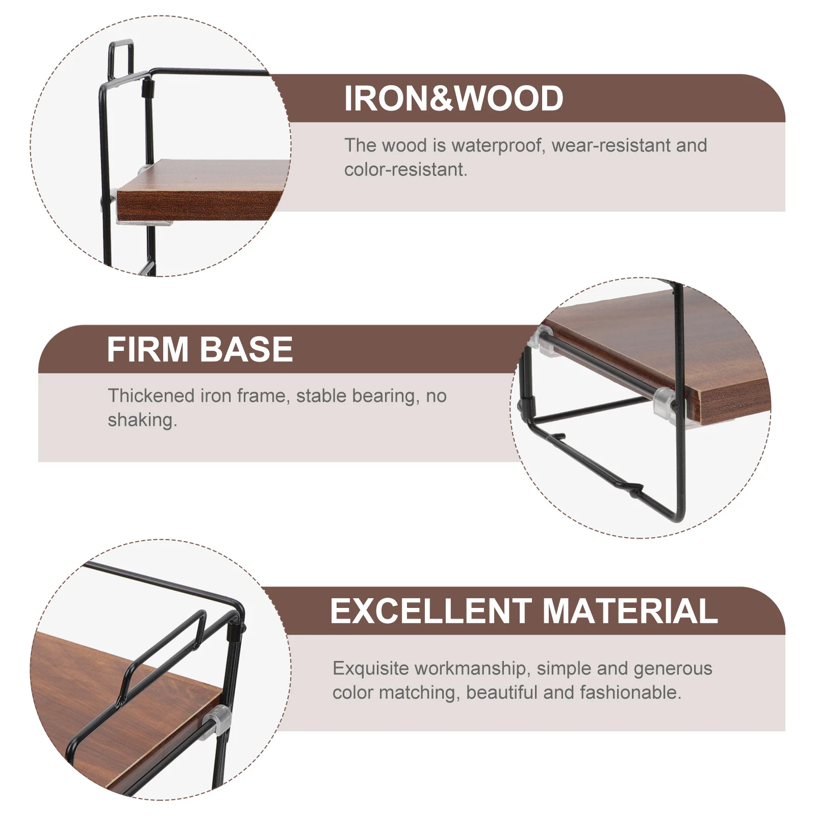 

Multilayer Iron Art Bookshelf Sturdy Wooden Metal Frame Simple Elegant Design Desktop Book Organizer for Home Office Study Room