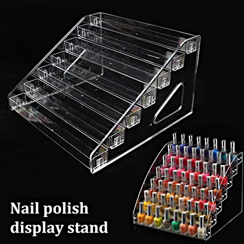 

Acrylic Transparent Multi-layer Nail Polish Display Stand Lipstick Storage Box Plastic Nail Salon Cosmetic Tabletop Display Rack