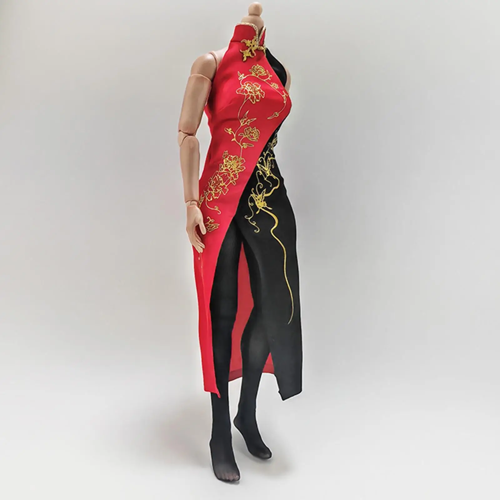 1/6 Scale Female Cheongsam Easy to Use Mini Dress Doll Clothes for Decorative Dolls Costume Accessory