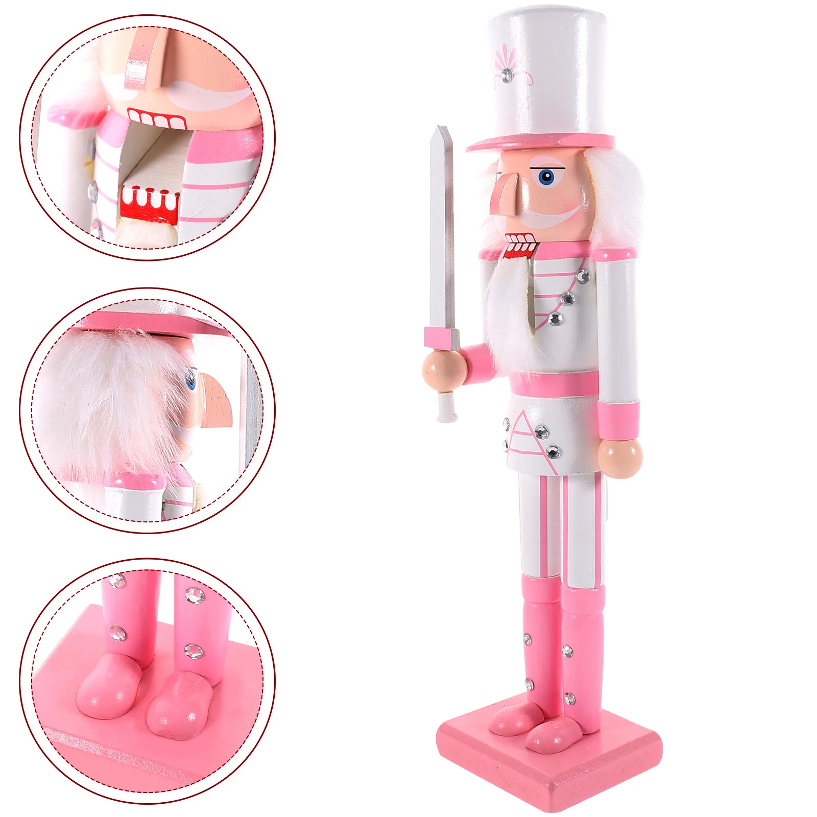 

Wooden Nutcracker Soldier Xmas Nutcracker Puppet Smooth Surface Christmas Tabletop Decoration Festive Holiday Ornament Xmas