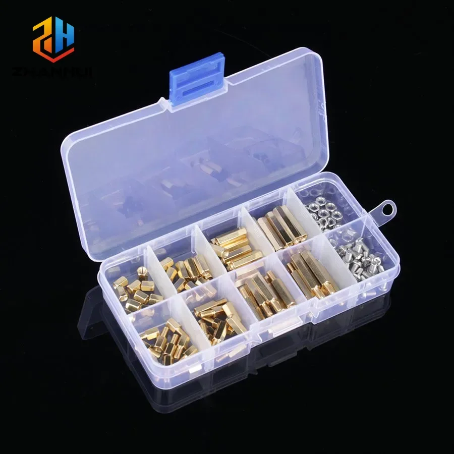 M3 Brass Hex Standoff Kit with Screws & Nuts - Male/Female PCB Spacers for Motherboard PC Build Electronics DIY