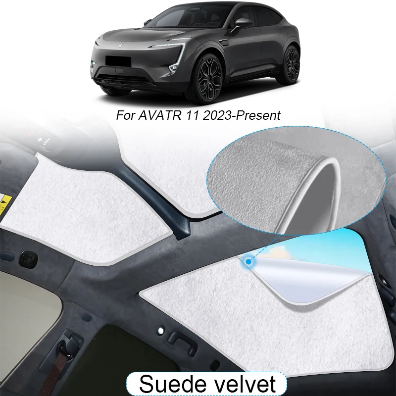 

Car Suede Fabric Electrostatic Adsorption Sunroof Sunshade For AVATR 11 2023-Present Heat Insulation Skylight Auto Accessory