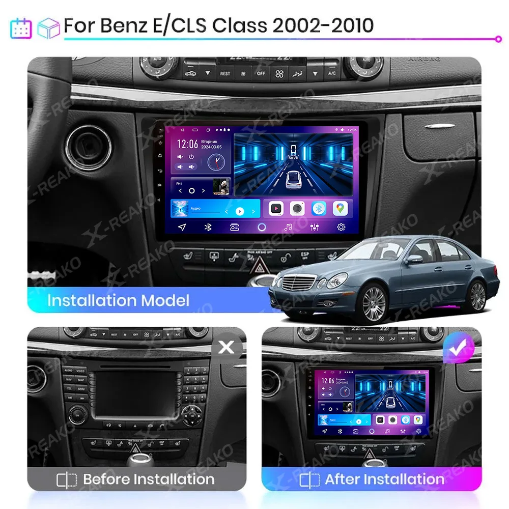 X-REAKO Android 2 Din Car Radio For Mercedes Benz E-class E Class W211 E200 CLS 2002 - 2010 Multimedia Video Player Navigation