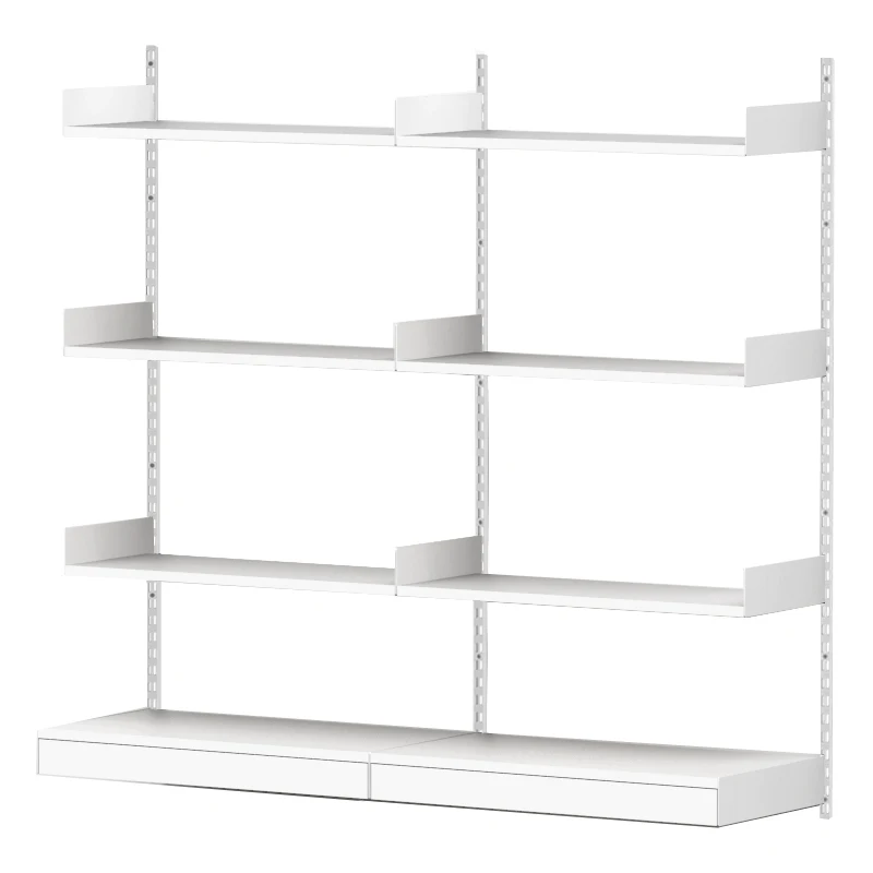 606 Track bookshelf wall mounted shelving system hanging mounted metal partition