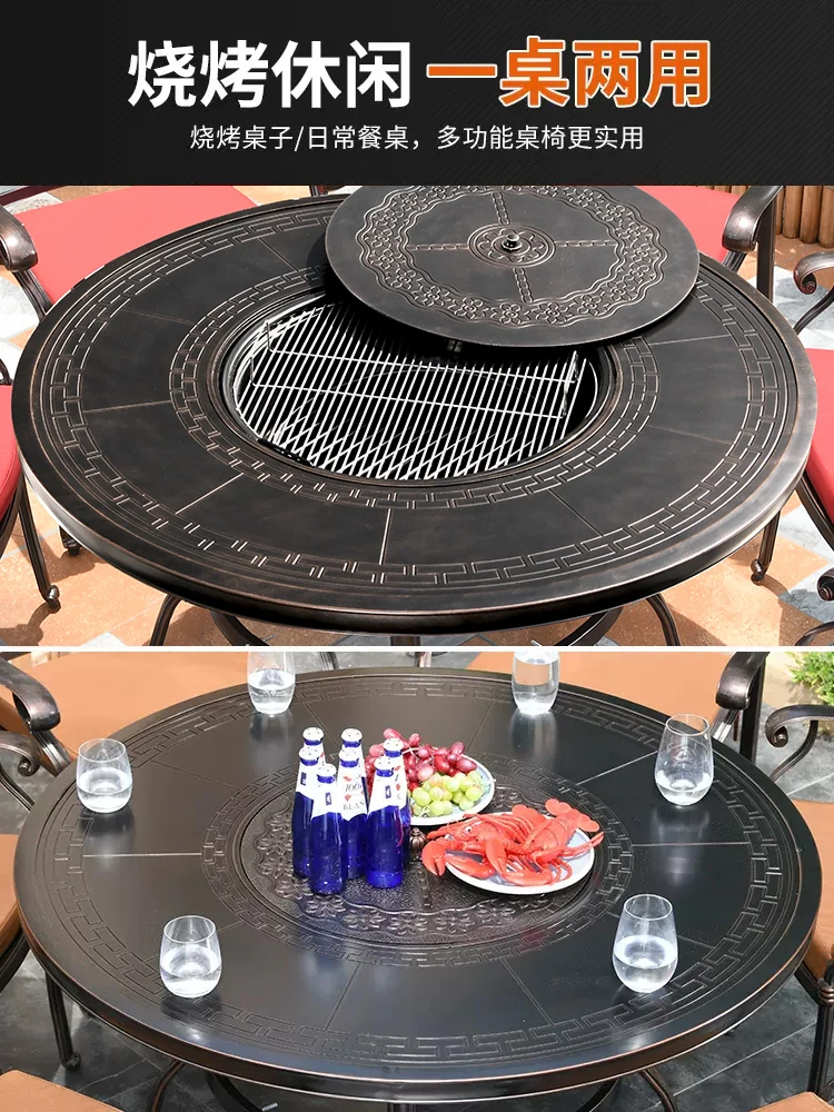 Barbecue table outdoor garden courtyard terrace leisure outdoor balcony