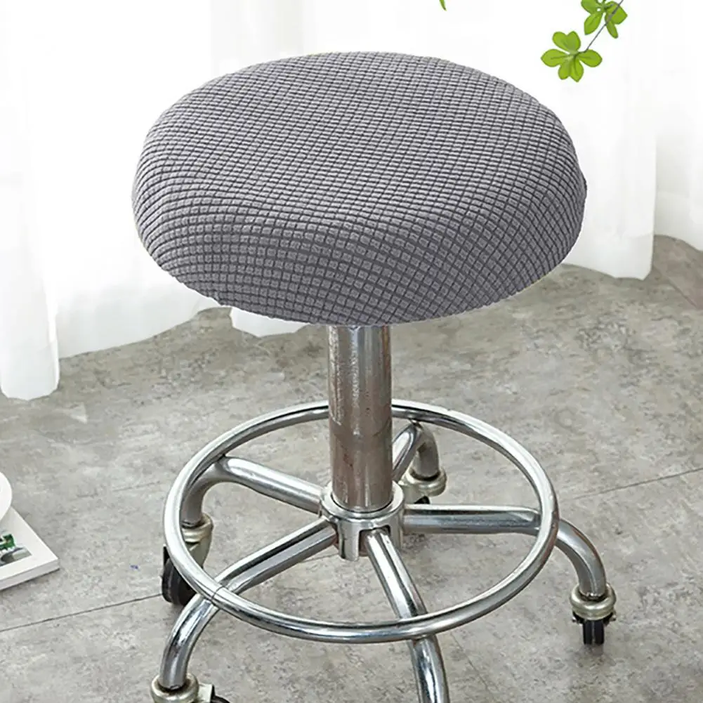 Polar Fleece Jacquard Chair Slipcover Seat Cushion Cover Chair Cover Kids Furniture Protector Stretch Washable Stool Seat Cover