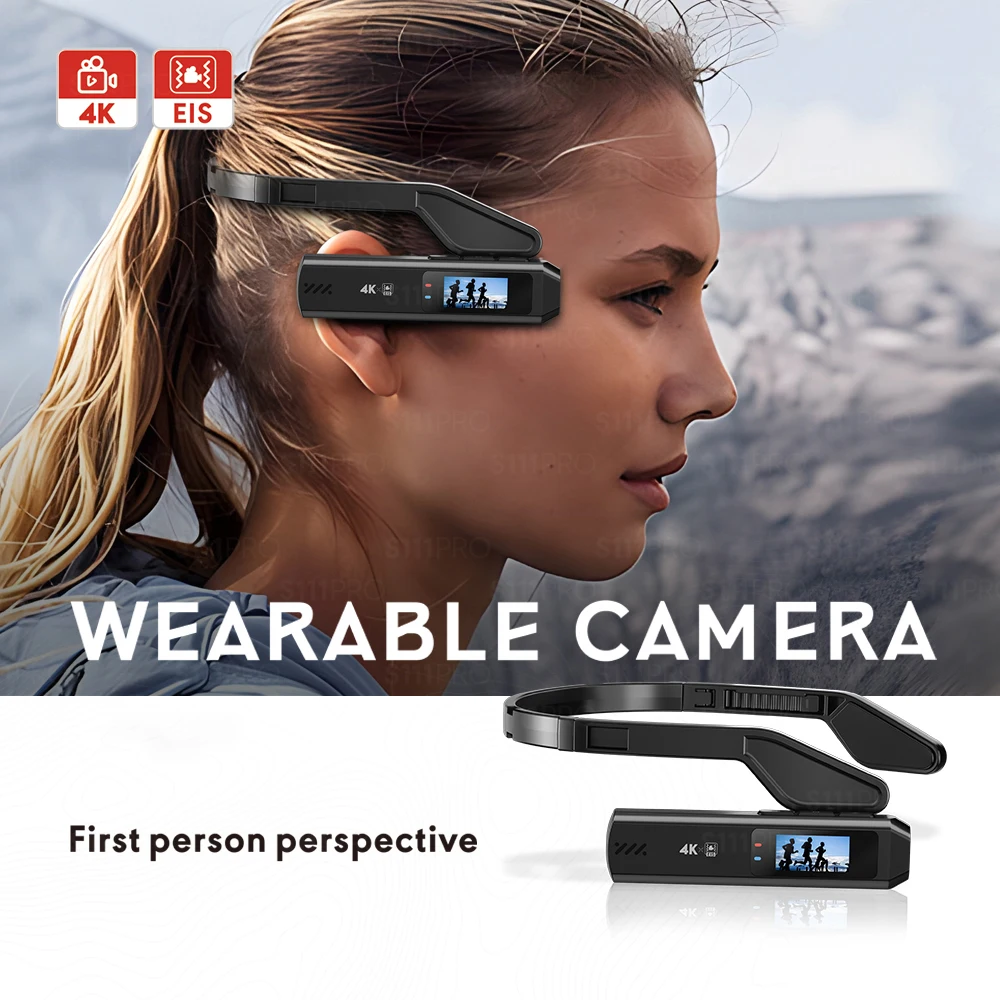 

Head Mounted Action Camera 4K Anti Shake 130° Wide Angle Lens Video Camera Wearable Video Camera APP Wireless Remote Control