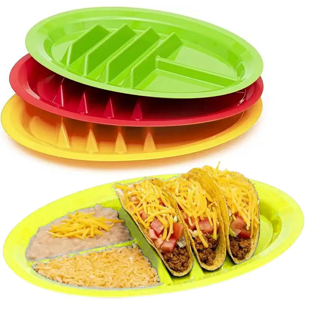 Tacos Holder Plate Durable Mexican Pancakes Corn Hot Dogs Cakes Toasts Food Tray