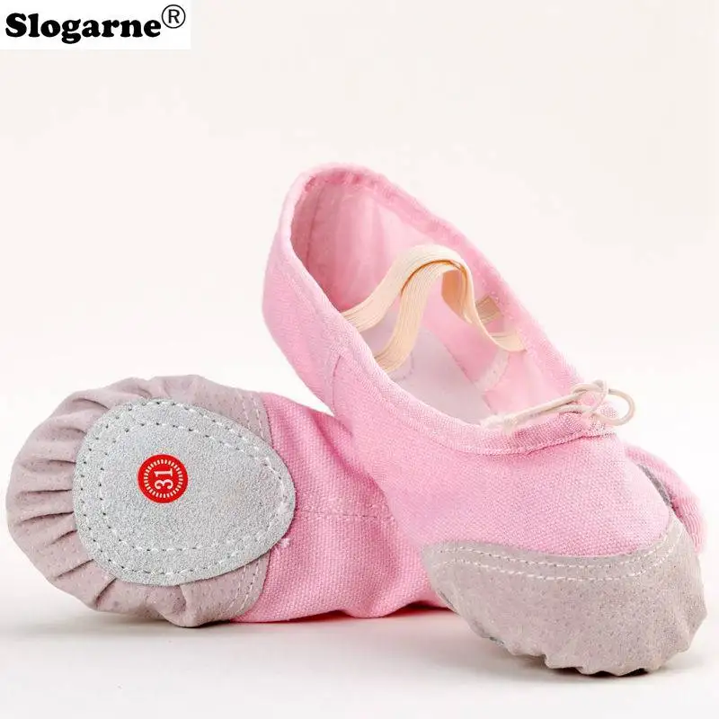 Students\' Ballet Shoes Kids\' Indoor Leather Sole Train Yoga Shoes Girls\' Cotton Stage Show Dance Footwear Women Pole Dance Shoes