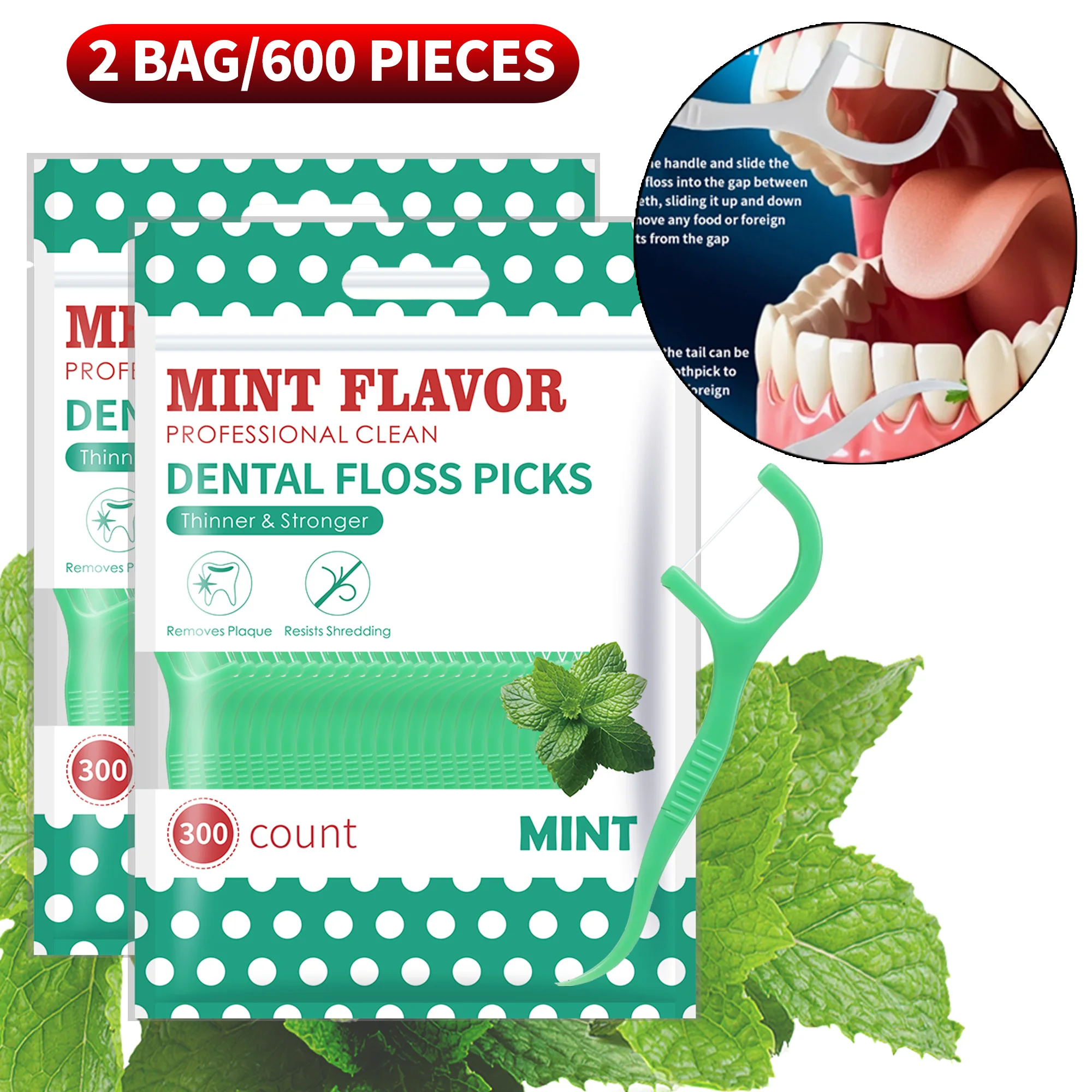 Smooth Mint Zahnseide-Stick - Reinigung und Interdentalpflege für die Mundgesundheit, Geeignet für die Tägliche Reinigung von Essensresten Zwischen den Zähnen – Detail 7
