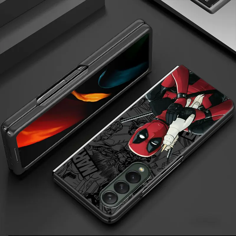 Marvel Deadpool Cool Cases for Samsung Galaxy Z Fold6 Z Fold3 ZFold4 Z Fold5 5G Z Fold4 5G Coque Bumper Shockproof Hard PC Cover