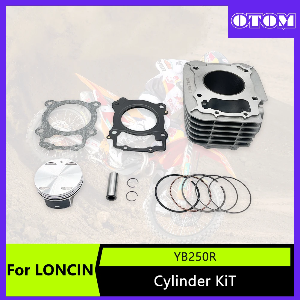 

OTOM Motorcycle Engine Cylinder Kit for LONCIN YB250R Cylinder Block Cylinder Gasket Piston Ring Kit KEWS Engine Parts