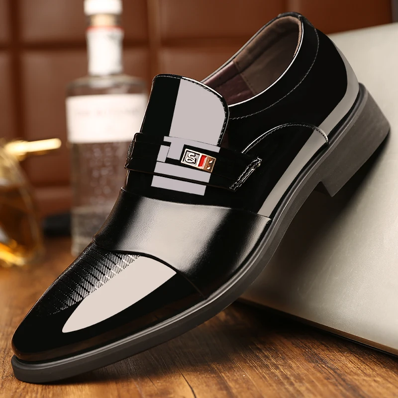 Men Flat / 6CM Heightening Elevator Shoes Business Formal Oxfords Leather Shoes Man British Casual Banquet Wedding Suit Shoes