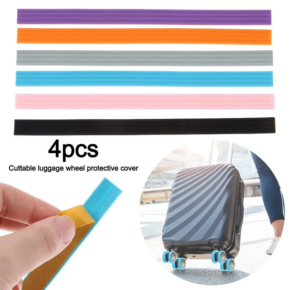 Silicone Travel Luggage Caster Shoes Luggage Wheels Protector Reduce Noise Castor Sleeve Trolley Box Casters Cover