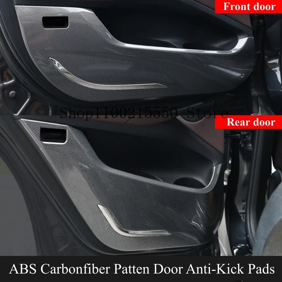 4PCS ABS Carbonfiber Patten Door Anti-Kick Pads Cover for BMW 3/7 Series X1 X3 IX3 X5 X7 I3 Fully Surrounded Protective Stickers