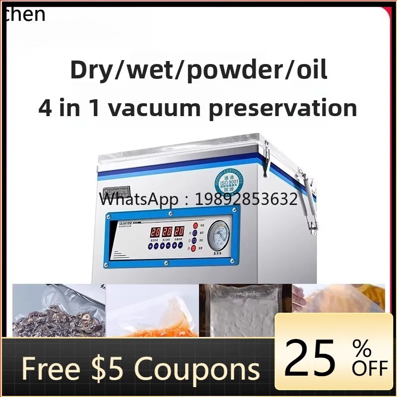 

Vacuum Food Packaging Machine Commercial Wet and Dry Automatic Sealing Compressor
