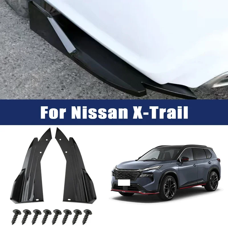 

2pcs Car Rear Bumper Spoiler Lip Carbon Fiber Wing Trim Anti-crash Diffuser Side Skirt Wrap Angle Splitter For Nissan X-Trail
