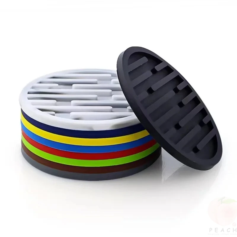 10cm Silicone Coasters Round Heat Resistant Rubber Tea Cup Mat Table Mat Drink Coffee Mug Glass Beverage Holder Pad Decor