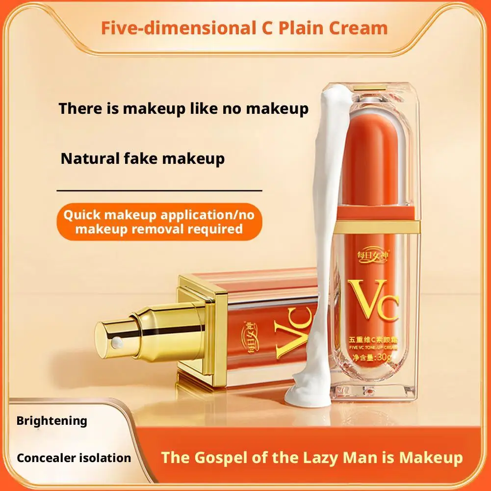 Nuevo 5 vitamina C tono crema vitamina C BB crema hidratante corrector poros luz de agua cara perezosa ocultar maquillaje hidratante B8X4