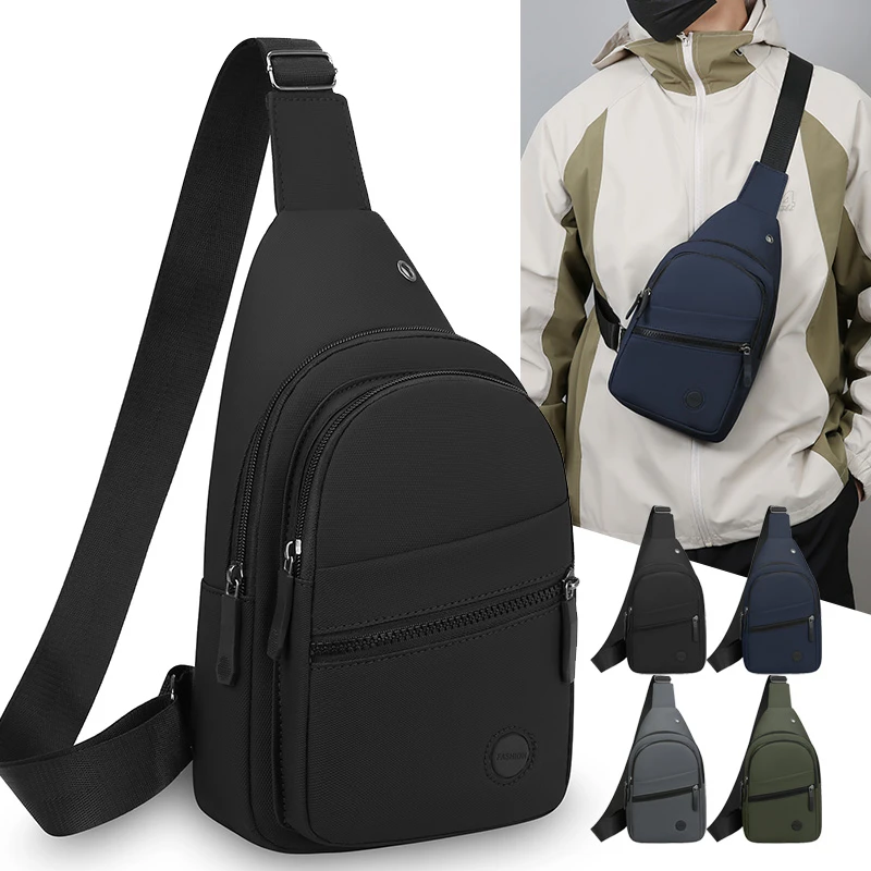 

Легкая мужская нагрудная сумка, повседневная сумка-кроссбоди из ПУ, многофункциональная походная сумка-слинг для активного отдыха и ежедневных поездок
