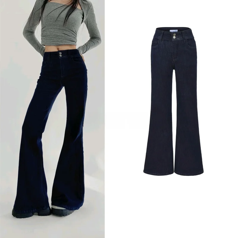 المرأة سليم صالح عالية الخصر الدنيم كابري السراويل الخريف جديد وصول مايكرو متوهج Sle ألياف البوليستر زر إغلاق الجينز